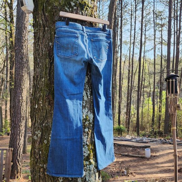 Citizens of Humanity Jeans Size 30 Ingrid 002 Stretch Low Waist Flare Blue denim - Picture 2 of 15